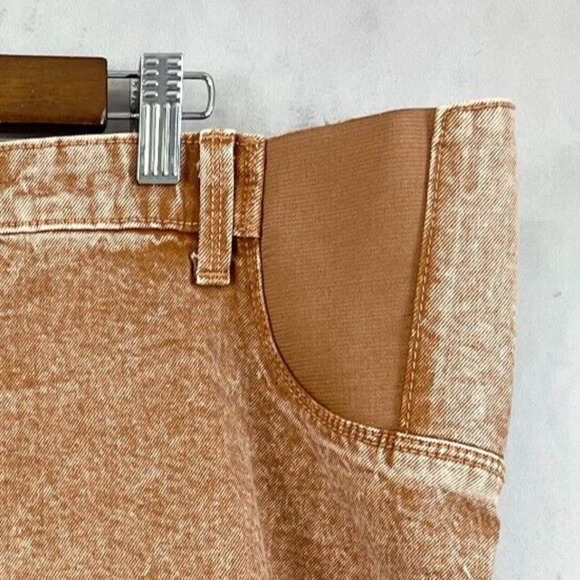 Isabel Maternity Denim Shorts Size 16 Acid Wash Side Panels Summer Beachy Comfy - Picture 4 of 10